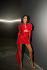 Myra Cutout Draped Mini Dress