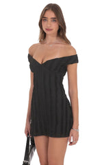 Black Off-the-Shoulder Lace Dress