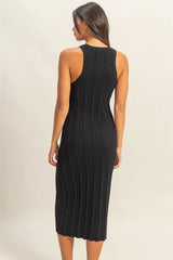 HYFVE Round Neck Bodycon Ribbed Knit Dress