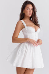 Brigitte Broderie Anglais Corset Mini Dress