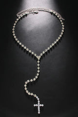 Rhinestone Big Cross Pendant Choker