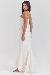 Dakota Embroidered Strapless Corset Set