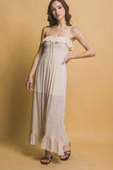 Smocked Ruffle Maxi Dress