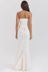 Dakota Embroidered Strapless Corset Set
