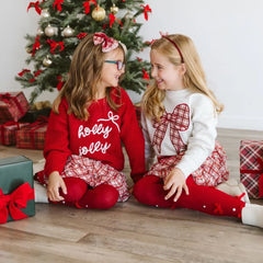 Sweet Wink Hair Clip - Christmas Plaid Layered Bow