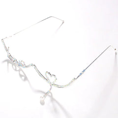 Half Frame Rhinestone Crystal Glasses