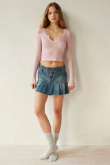 Self Design Scoop Neck Top