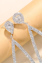 Live A Little Teardrop Rhinestone Earrings
