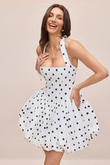 Vivianne Polka Dot Bubble Hem Dress